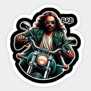 BRB meme Jesus is coming soon Motorbike Sticker